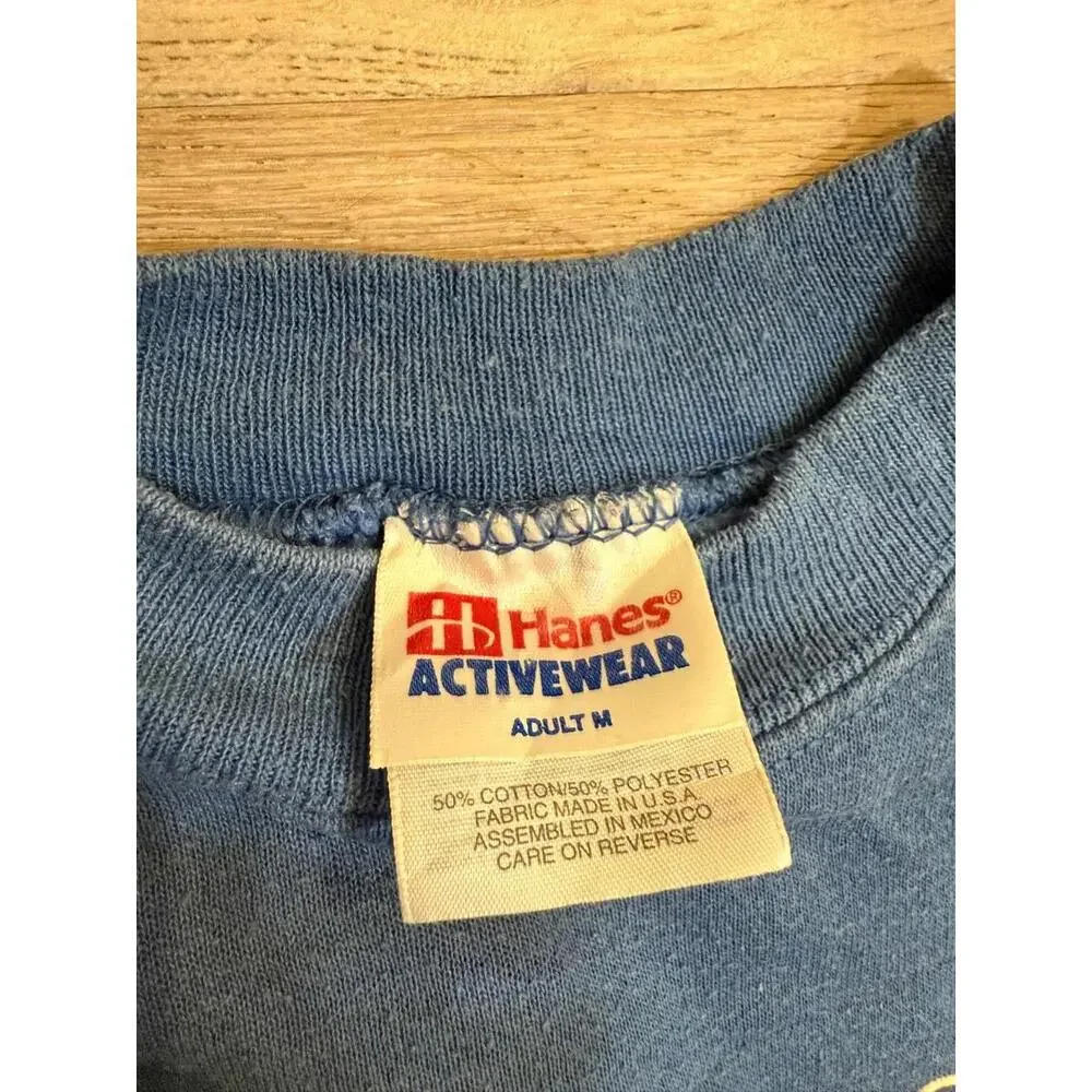 90s Vintage Hanes Catalina Island Blue Crewneck Adult M Whale Compass Graphic - Picture 5 of 7